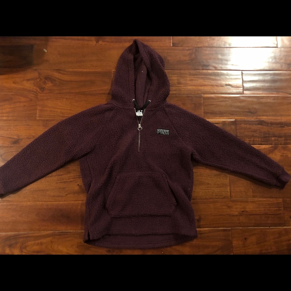 VS Pink Sherpa Victoria’s Secret 1/4 Zip Hoodie